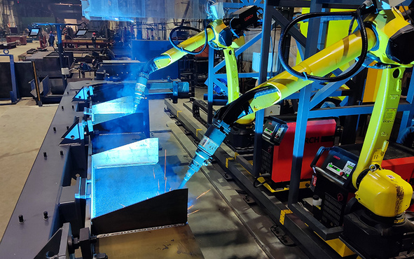 Špangauto suvirinimo robotai